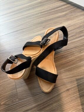Women's Black Espadrille Wedge Sandals - Classic Summer Style
